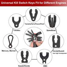 Universal Boat Lanyard - Comes With 7 Keys And Key Rings - Floats On Water, Kill Switch Cords For Watercraft, Jet Skis, And Outboard Engines (Red/Blue/Black)