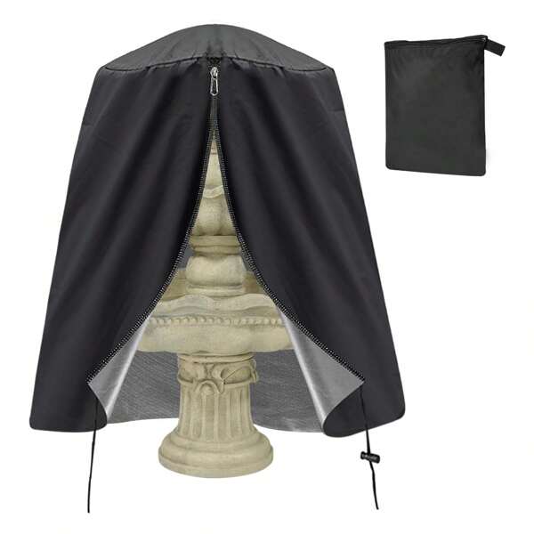 VECOO VECOO Outdoor Fountain Cover, 50"H X 40"D, 210D Oxford Cloth, All-Weather Waterproof Fountain Cover With Drawstring, Suitable For Outdoor Use