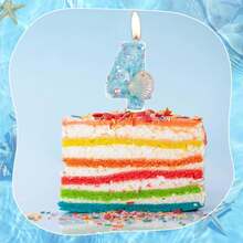 New Handmade DIY 0-9 Number Candles, Creative Birthday Cake Party Decorations, Blue Ocean Style - Blue - View 4