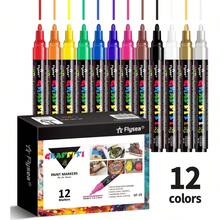 1pc Multicolor Acrylic Paint Marker Pen Set With Clip And Valve, Watercolor Art Painting Supplies Suitable For Wood, Glass, Ceramic, Cardboard, Stone, Canvas, Metal, Plastic, Graffiti, DIY Handicraft, Creative Art & Craft Use, School Supplies,Back To School - Marker Pen (with Pen Clip) - View 14