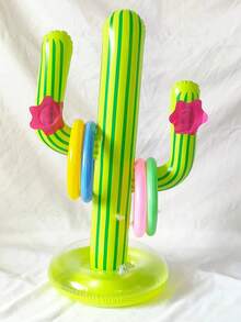 1pc Fun Pool Inflatable Cactus Ring Game Set, Target Throwing Floating Swimming Ring Game, Beach Party Game, Pool Carnival Party Leisure And Entertainment Supplies, Suitable For Pool Parties, Lakes, Rivers, Seaside Vacations, Family Party Water Interactive Games - Multicolor - View 9
