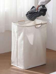 1/2件日式衣物篮，Ins简约脏衣服收纳篮，可折叠家用洗衣篮 - 米色 - 查看 6