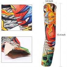 1/6pcs Temporary Tattoo Arm Sleeves Arts Fake Slip On Arm Sunscreen Sleeves Body Art Stockings Protector -Designs , Tiger, Dragon, Skull, And Etc Unisex Stretchable Cosplay Accessories, Temporary Tattoo Arm Sleeves Arts Fake Slip On Arm Sunscreen Sleeves Body Art Stockings Protector -Designs , Tiger, Dragon, Skull, And Etc Unisex Stretchable Cosplay Accessories