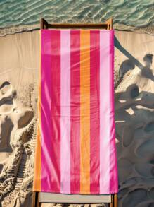 1 Stück mehrfarbiges Aquarell Regenbogen gestreiftes Strandtuch, Mikrofaser Strandtuch, super saugfähiges Strandtuch, Reise Strandtuch, Sport Pool Handtuch, Bad Camping Handtuch, Yoga Mädchen Damen Erwachsene Strandtuch