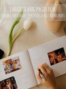 1pc Wedding Guest Register, Multi-Purpose Guestbook, Photo Guestbook, Birthday Special Event Register, Stylish Graduation Sign-In Book, Gold-Stamped Notebook Wedding Guest Sign-In Book Summer Gifts Beach Back To School School Supplies Room Decor