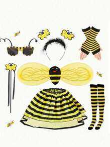 Set da 1-9 pezzi di costumi di performance, api gialle, accessori per performance, coccinelle, polvere dorata, bastoncini da tenere in mano, fasce per la testa a forma di ape, decorazioni di Ognissanti, accessori per costumi da festa, accessori per travestimenti festivi