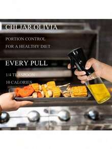 1个橄榄油喷雾瓶，适用于盛放各种液体，非常适合户外烧烤、烤架、低脂食物、厨房、烧烤、空气炸锅和露营，适合女孩，轻巧的家用烤架、喷雾器、分配器、可再填充喷雾瓶。厨房小工具、厨房配件、厨房、家居装饰 - 非常适合烹饪、烘焙、烧烤和沙拉 | 适合家庭、餐厅和户外露营的理想厨房小工具（颜色和款式随机）