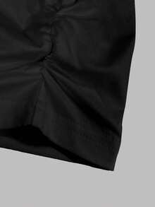 青少年女孩卡通图案印花圆领长袖上衣和长裤套装 - 黑色 - 查看 5