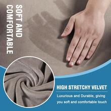 Sofa Cover 3 Piece T Cushion Loveseat Slipcovers Thick Velvet Couch Cover Stretch T Cushion Sofa Covers For 2 Cushion Couch With 2 Individual T Cushion Covers Washable, Stone Blue - 灰褐色 - 查看 3
