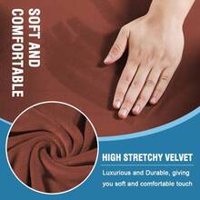 Sofa Cover 3 Piece T Cushion Loveseat Slipcovers Thick Velvet Couch Cover Stretch T Cushion Sofa Covers For 2 Cushion Couch With 2 Individual T Cushion Covers Washable, Stone Blue - 鏽 - 查看 3