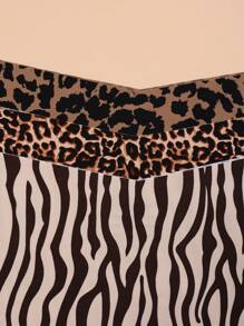 5 Pairs Women Seamless Hipster Panties, Assorted Colors, Leopard Digital Printing, Comfortable High Waist