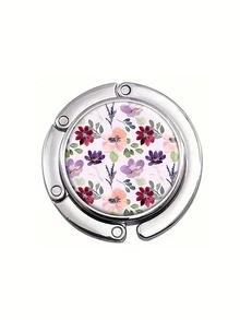 Gancho metálico de flores de colores para el bolso - Colgador elegante para el escritorio para mujeres, organizador de almacenamiento de bolsos, idea de regalo única, textura de metal suave, estructura resistente - Multicolor - Ver 8