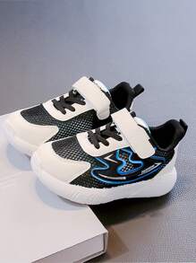 儿童男童女童运动鞋舒适休闲运动鞋，春季新款时尚透气儿童运动鞋 - 黑色 - 查看 5