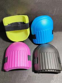 2 piezas Rodilleras multicolor ajustables y elásticas, protección para las rodillas para jardinería, colocación de azulejos, construcción, anti-agua, anti-humedad, rodilleras de EVA anti-desgaste