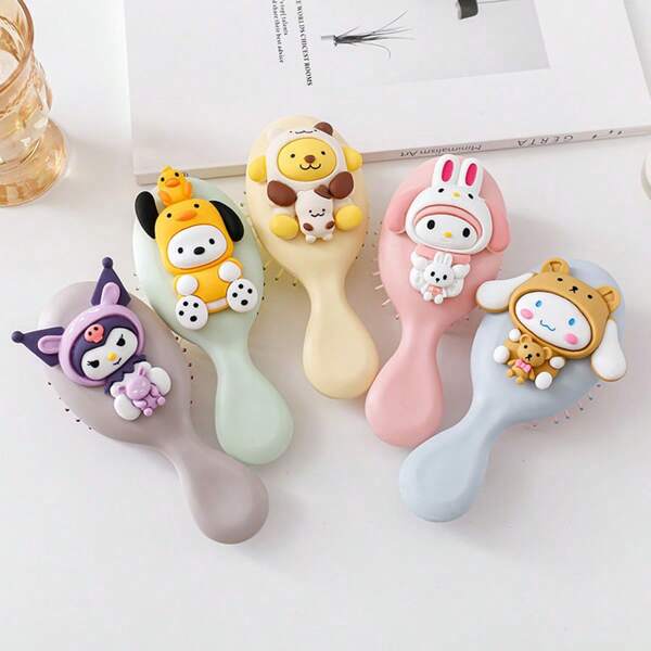 Sanrio 1pc Sanrio Cute Cartoon Mini Air Cushion Comb Small Massage Comb Small Comb Airbag Comb Portable Hair Comb Homecoming Season Gift