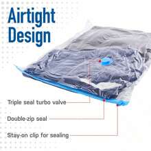 3pcs Thick Vacuum Compression Bag Set, Transparent Quilt Vacuum Bags, Storage Bags, Household Clothes Storage And Organization Bags - Vacuum Compression Bags, Vacuum Storage Bags, Vacuum Suction Bags, Vacuum Storage Bags - Moisture-Proof, Mildew-Proof, Dust-Proof Compression Bags, Space-Saving Storage Bags - Thick Vacuum Compression Bags, PE+PA Composite Compression Bags, Transparent Visible Compression Bags - Rental Storage Essential, Seasonal Clothing Storage Bags - Multicolor - View 6