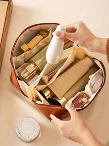 1 件大容量旅行化妆包，便携式防水洗漱包，多功能化妆品收纳包，用于化妆品、护肤品、珠宝、小工具和其他小物品，适合节日、母亲节、情人节、万圣节、圣诞节礼物，多种颜色可选，海滩必备品，返校 - 彩色 - 查看 5