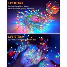 New Battery Operated Fairy Lights, 10Feet 120LEDs Firecracker String Lights Waterproof Sier Wire Starry Firefly Lights For DIY Wreath Home Ing Indoor Outdoor Christmas Drations, Multicolor - Multicolor 120 LEDs - View 4