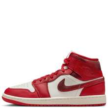 Women's Jordan 1 Mid SE Sail/Varsity Red-Team Red (HJ9337 106) - 白色 - 查看 2