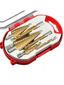 6-Piece Titanium Step Drill Set - Multi-Size Holes For Wood, Metal & DIY Projects (Rust-Resistant, Time-Saving & Compact Storage)