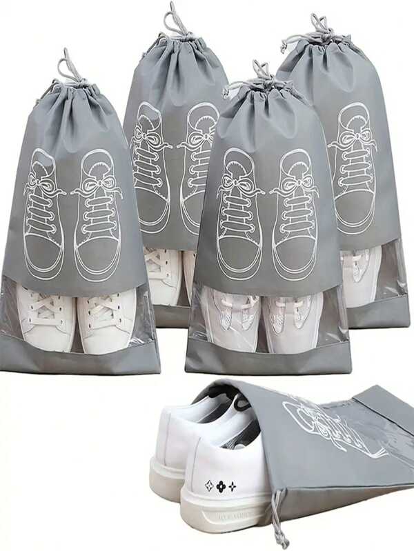 5 piezas. Bolsa portátil para almacenamiento de zapatos - Organizador de tela no tejida para zapatos limpios y ordenados