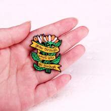 Flower Bouquet Quote Brooch Peripheral Accessories Badge - Multicolor - View 3