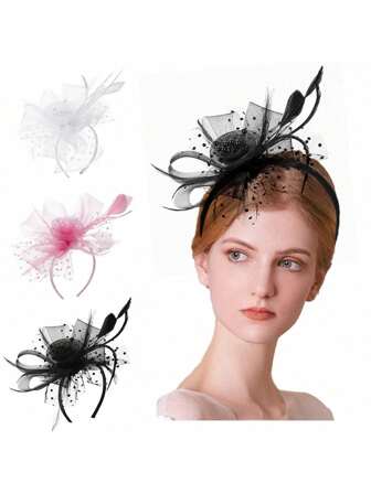 1pc, 1920s Gatsby Collection Retro Elegant Women's Hepburn Style Flower Headbands, Suitable For Halloween Makeup Parties, Bachelor Parties, Holiday Decoration And Dressing Up, Gifts For Family And Friends, Hair Band Hair Hoop Hair Accessories