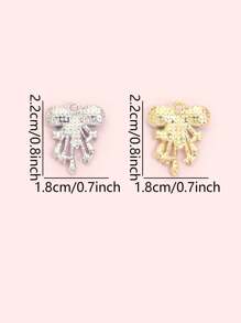 10pcs Gorgeous Rhinestones Inlay Tassel Bow Charms Princess Style Necklace, Bracelet, Earrings & Clothing Decorations DIY Light Luxury And Unique Design Delicate Sparkling Bowknot Pendants - Perfect Gift For Girlfriend & BFF Friends, Suitable For Banquet & Party