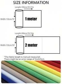 1pc Solid Color Plain Twill Polyester Fabric, For DIY Sewing, Quilting, Crafts, Clothing, Bedding, Tablecloth