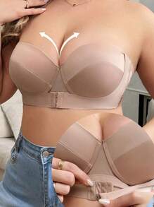 Sutiã com Armação e Drapeado Fashionável para Mulheres Plus Size