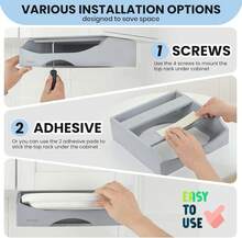 10-Inch Paper Plate Dispenser Under Cabinet, Bamboo Paper Plate Holders, Kitchen Counter Vertical Plate Dispensers Holders Countertop Caddy(For 10-Inch Plates, Bamboo) - Gray - View 6