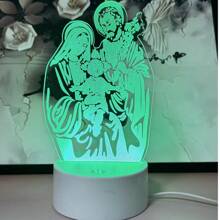 3D Acrylic 7-Color Touch Sensor Night Light, "Happy Family" Creative Gift, Home Decor, Holiday Gift, Bedside Lamp