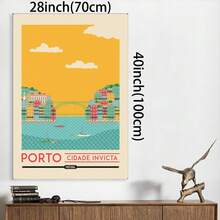Framed Porto Print - Porto Poster - Porto Wall Art Print - Portugal Poster | Travel Poster - Framed - View 3