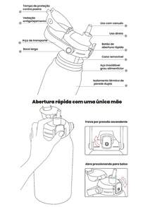 1700ml Stainless Steel Travel  Bottle With Vacuum Insulation White For Coffee Water With Handle Camping And Trail MODUS - 紫色 - 查看 7