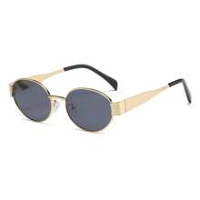 1 pieza Gafas de moda vintage de metal con forma ovalada personalizadas para mujer, accesorio elegante para el verano, la playa, vacaciones, al aire libre, viajes, con estilo vintage de montura ovalada para usar con atuendos, de vuelta al colegio