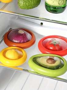 Set di contenitori per la conservazione di frutta e verdura trasparenti, include coperchio per avocado, contenitori per freezer per cipolle, scatole sigillate, contenitori per alimenti, salvaverdure lavabili e riutilizzabili, accessori da cucina (colore e stile a caso)