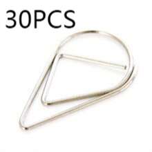 30pcs Water Drop Shaped Paper Clips, Suitable For Notebook, Office, School, Cute Bookmark Clips And Stationery Accessories - Multicolor - View 13
