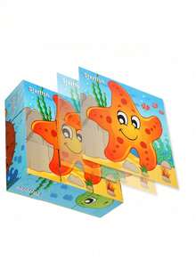 9-Piece Six-Sided Painting Children's Early Education Puzzle 3D Three-Dimensional Building Blocks Cartoon Puzzle Toys Boys And Girls Educational Toys Halloween Christmas Children's Gifts - Multicolor - View 7