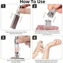 Vaporizador de perfume AE00PK con estilo de diamante con brillo, botella de perfume rellenable, portátil y a prueba de fugas, apto para mujeres y hombres, para viajes y regalos, de 5ml, color rosa brillante