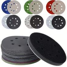 Bộ 10/36 tờ giấy nhám khô và ướt 5 inch - Độ nhám 240-10000 - Bộ đệm nhám có khóa dán, thích hợp cho phụ kiện máy mài điện. - Giấy nhám 8 lỗ 5 inch - Xem 2