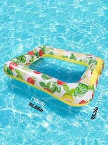 1 buc. Rând plutitor gonflabil cu imprimeu de frunze de fructe pătrate de vară, canapea gonflabilă cu spătar pentru adulți din PVC, placă plutitoare gonflabilă pentru piscină, pat plutitor gonflabil pentru piscină distractivă, scaun plutitor gonflabil pliabil, produse de agrement și divertisment acvatic pentru petreceri de carnaval la piscină, potrivit pentru petreceri la piscină, lac, râu, vacanță la mare, alegere ideală pentru sporturi de agrement acvatic, articole esențiale pentru plajă, accesorii pentru plajă