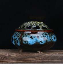 1pc Ceramic Incense Burner, Home Decor, Suitable For Stick/Cone/Disc Incense, Round Disc Incense Burner, Sage Incense Burner, Home Use Incense, Ceramic Incense Holder, Indoor & Outdoor, Hotel, Kitchen, Bathroom, Living Room - Multicolor - View 9