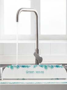 1pc Sink Splash Guard, Kitchen Sink Washbasin Splash Barrier With Suction Cups, Suitable For Lab, Sink, Wash Basin, Vegetable Tub, Kitchen Utensils