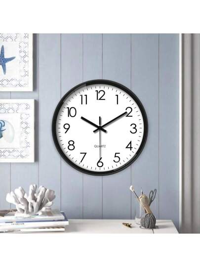 Inch Plastic Round Wand Clock, Battery Operated Quiet Non Ticking Analog Living Room, Bedroom, Home Classic Ho hold Art Kitchen, Office (Batteries Not Included) Room Klok Bedroom Dormitory Back To School Surprise Supplies view 3