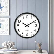 8-Inch Plastic Round Wall Clock, Battery Operated Quiet Non-Ticking Analog Wall Clock, Suitable For Living Room, Bedroom, Home Decor, Classic Household Art Decor, Kitchen, Office (Batteries Not Included) Room Decor Clock Wall Bedroom Decor Dormitory Decor Back To School School Decor School Surprise School Supplies - White - View 3