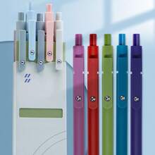 New Morandi Color Press Neutral Pen 5 Boxes, Frosted Touch, Uniform Ink Output, Retro Color Design Student Office Pen, School Supplies,Back To School