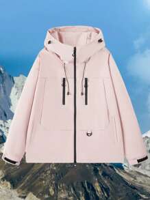 Jaqueta Feminina À Prova de Vento e Água com Capuz para Esportes, Caminhadas e Viagens na Primavera e Outono