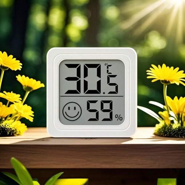 Kompaktes digitales Thermometer-Hygrometer mit LCD-Display, praktischer Ablesung, batteriebetriebenes Innen-/Außentemperatur- und Feuchtigkeitsmessgerät geeignet für Zuhause, Jugendzimmer und Auto