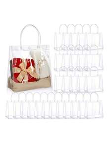 50 piezas Juego de bolsas de regalo transparentes de PVC a prueba de agua, 10 piezas, perfectas para regalos de boda, fiesta y festival de damas. Bolso transparente aprobado para estadios, ideal para conciertos, eventos deportivos y festivales. Bolsa transparente y a prueba de agua perfecta para verano, vacaciones y playa, bolsas de regalo de Navidad. - Multicolor - Ver 3