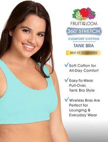 Women's Built Tank Style Sports Bra Value Pack Push Up Bras - 現代掛毯/白色/阿魯巴藍/荷蘭藍 - 查看 3
